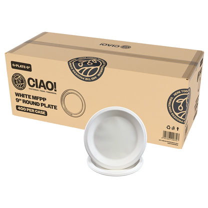 9" White MFPP Round Plate