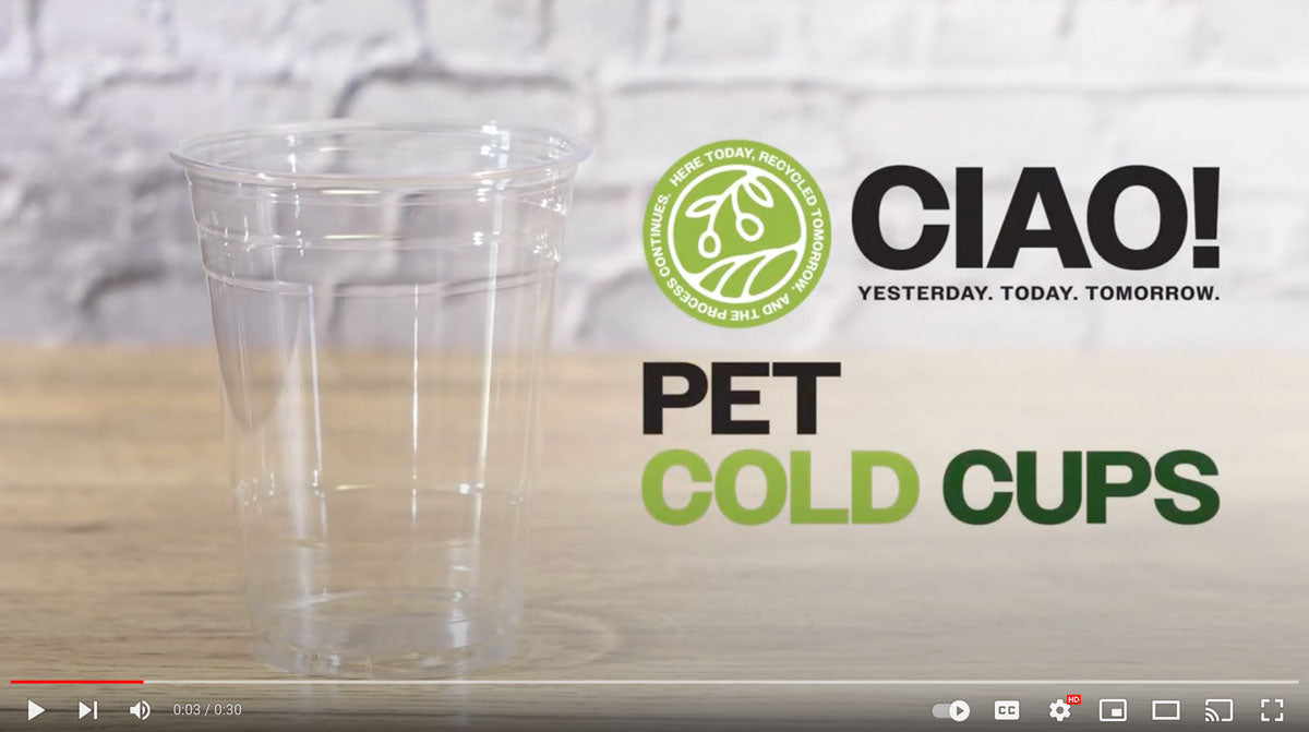 Load video: CIAO! PET Cold Cups &amp; Lids