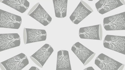 CIAO! 12 oz Hot Paper Cups – Rooted Olive Print (Case of 1,000)